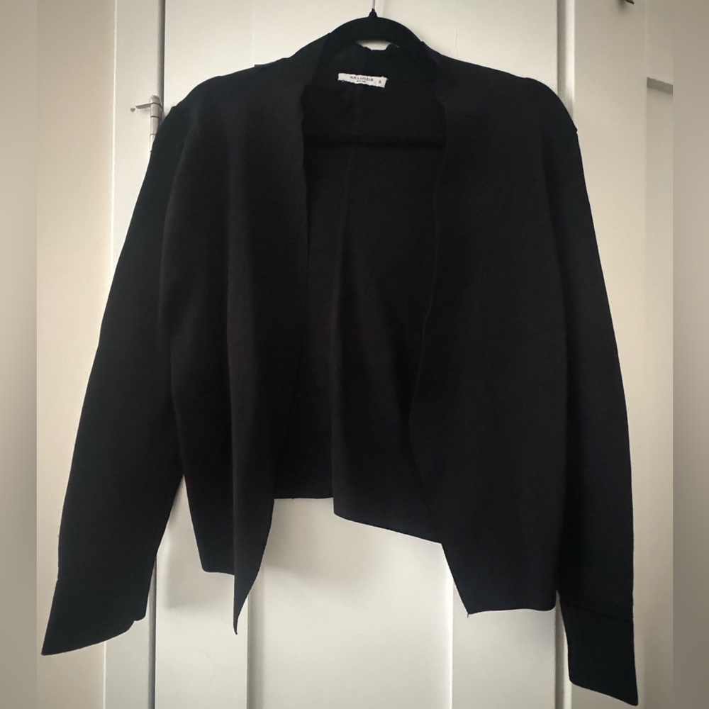 MM Lafleur Sant Ambroeus  Jardigan  Black Open Front Jacket Cardigan Size XL